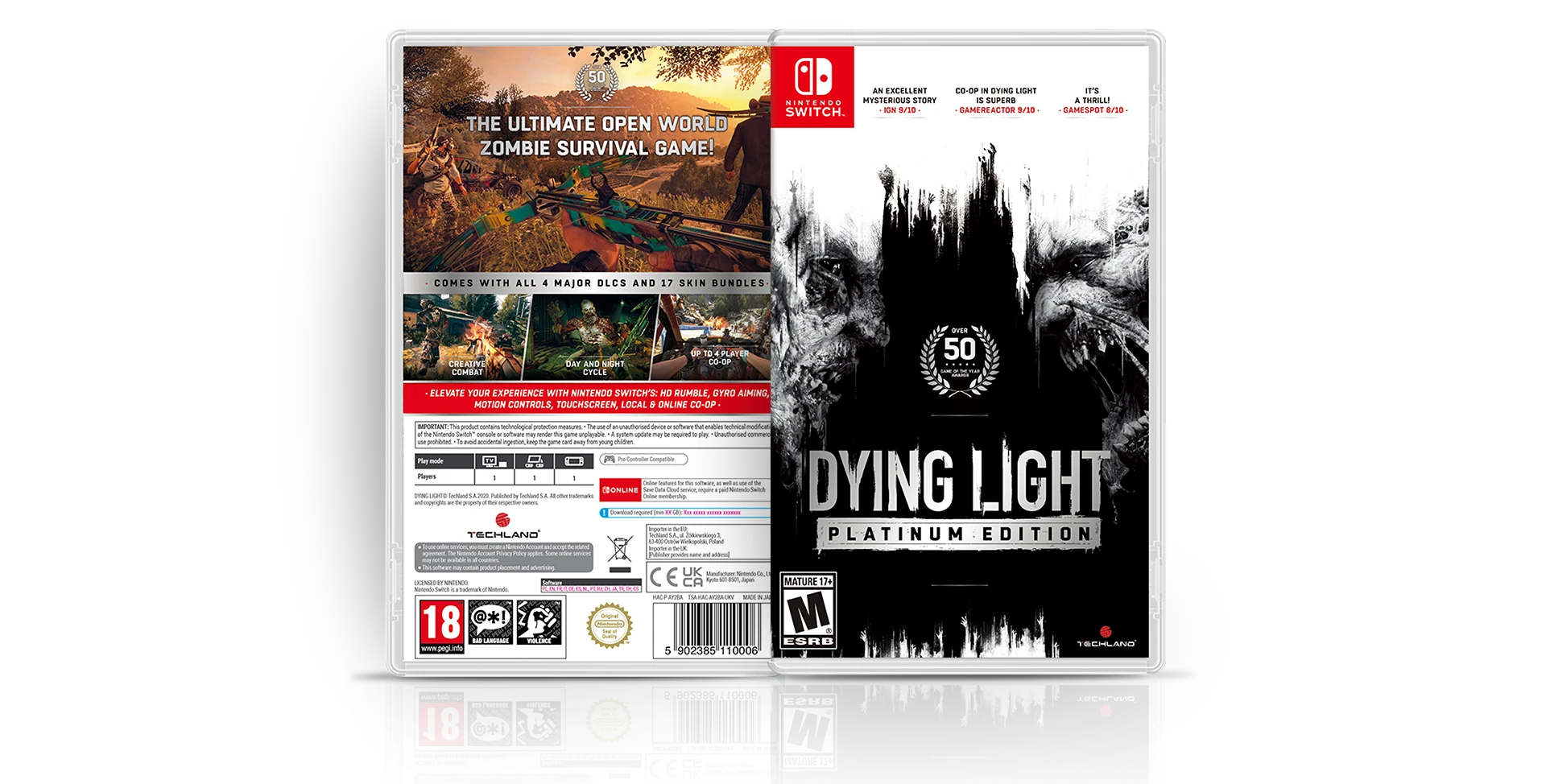 Dying Light Platinum Edition, rozłożona okładka pudełka