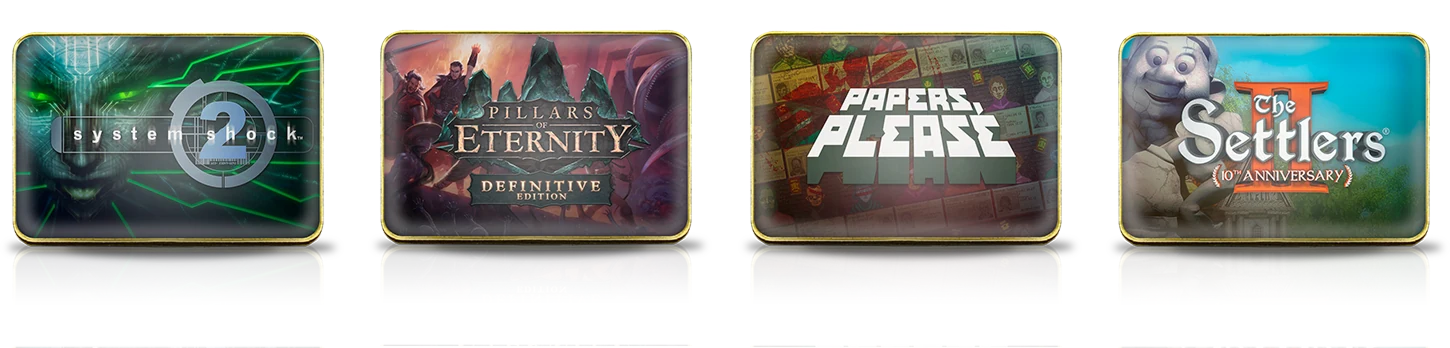 Karty kolekcjonerskie GOG, System Shock 2, Pillars of Eternity, Papers Please, Settlers II