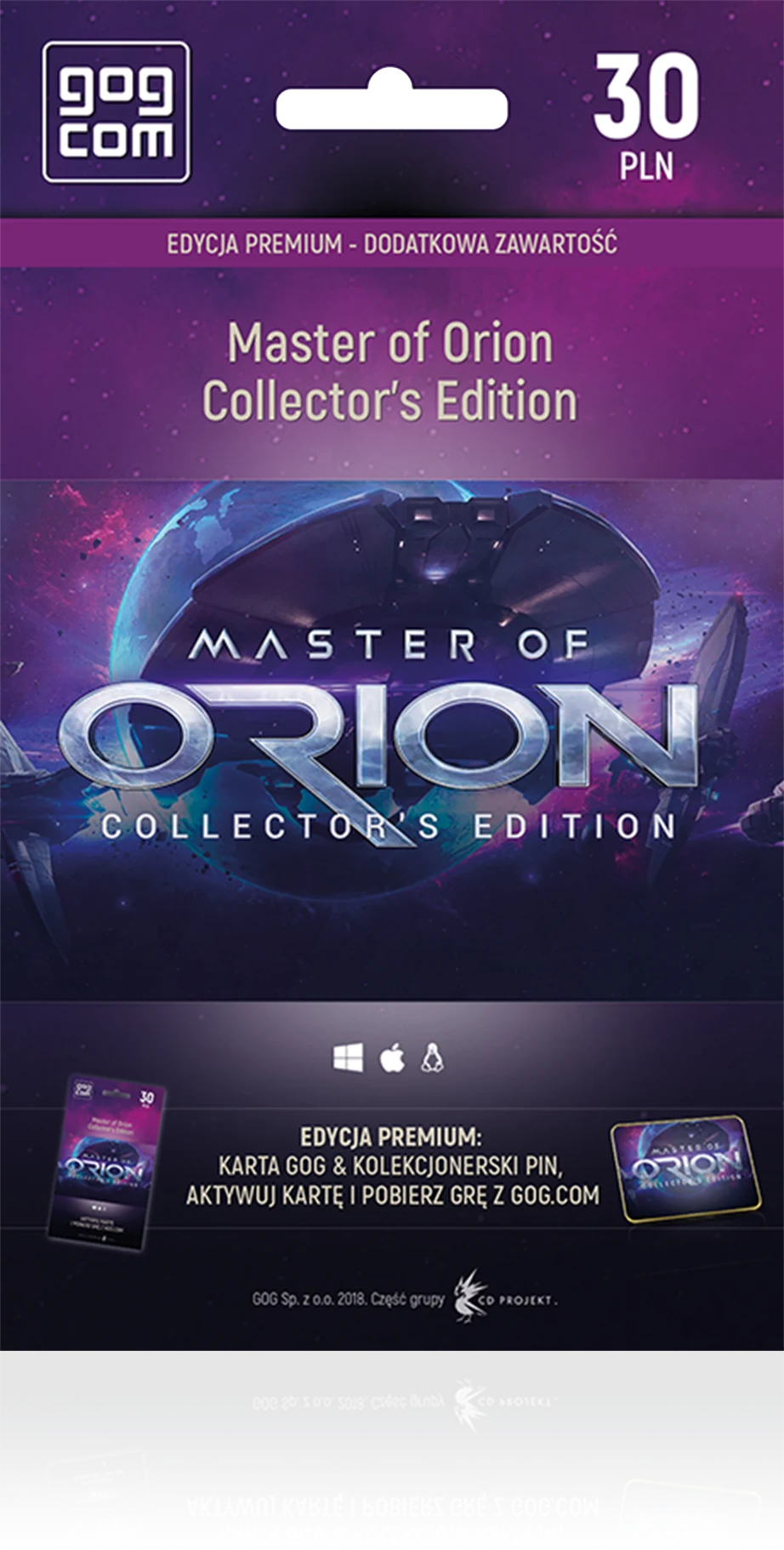 Karta wisząca GOG 30 PLN, Master of Orion Collector's Edition